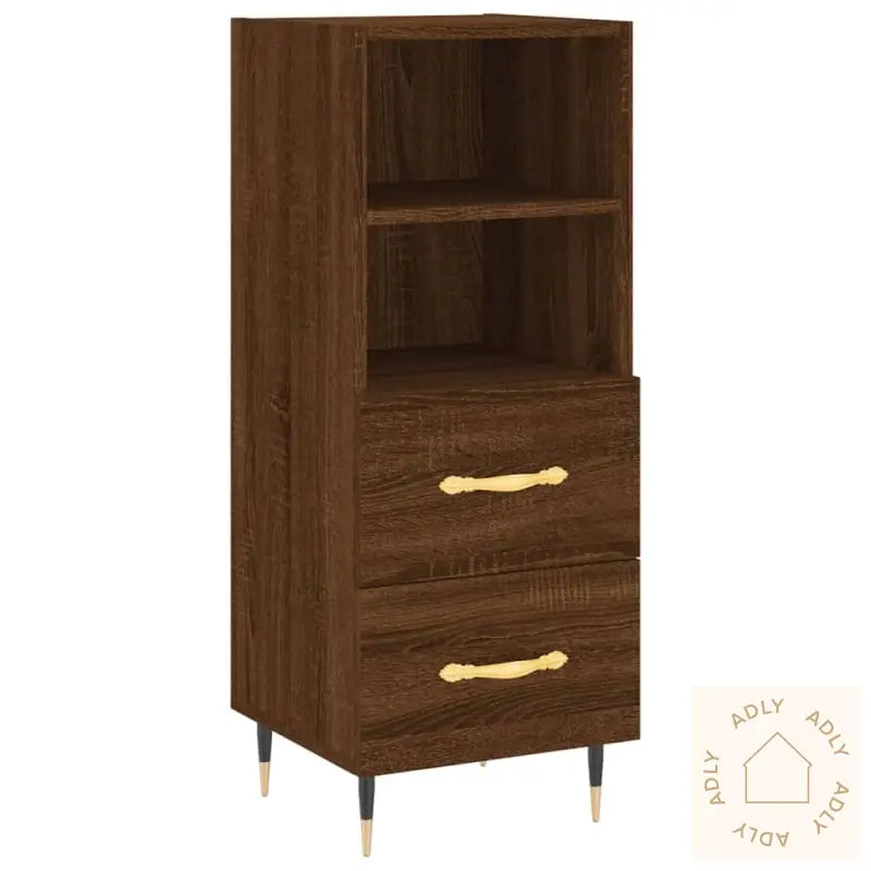 Skjenk Brun Eik 34,5X34X90 Cm Konstruert Tre