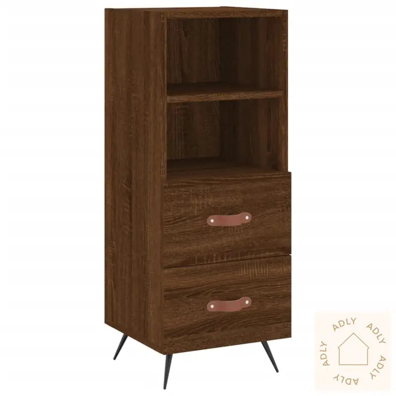 Skjenk Brun Eik 34,5X34X90 Cm Konstruert Tre