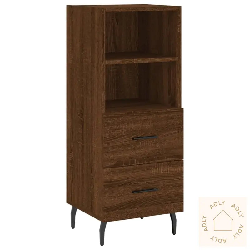 Skjenk Brun Eik 34,5X34X90 Cm Konstruert Tre