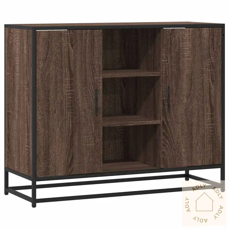 Skjenk Brun Eik 92X35X76 Cm Konstruert Tre