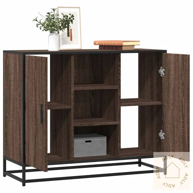 Skjenk Brun Eik 92X35X76 Cm Konstruert Tre