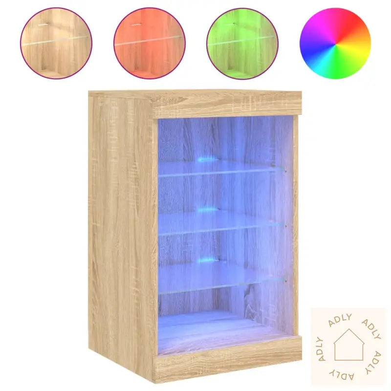 Skjenk Med Led-Lys Sonoma Eik 41X37X67 Cm