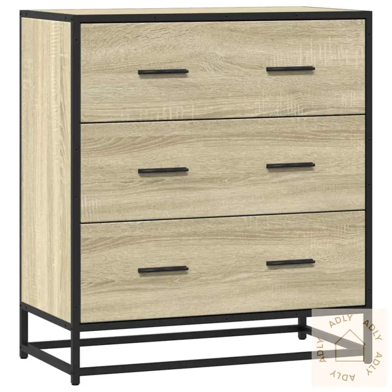 Skjenk Sonoma Eik 68X35X76 Cm Konstruert Tre Og Metall
