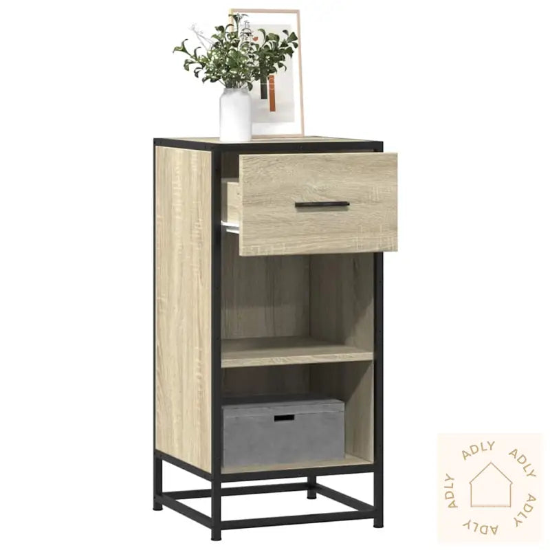 Skjenk Sonoma Eik 35,5X35X76 Cm Konstruert Tre Og Metall
