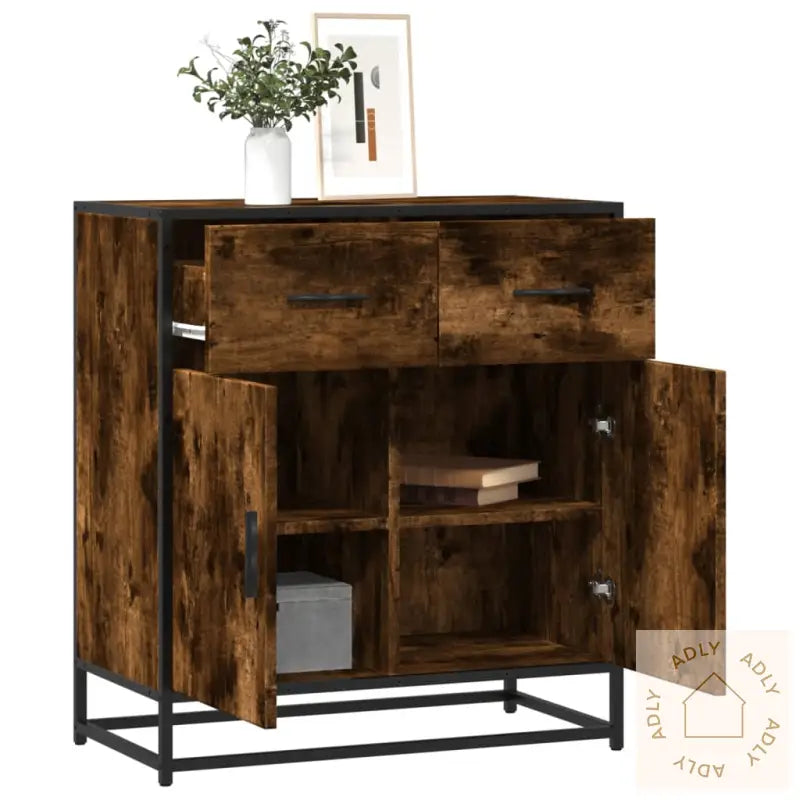Skjenk Røkt Eik 68X35X76 Cm Konstruert Tre