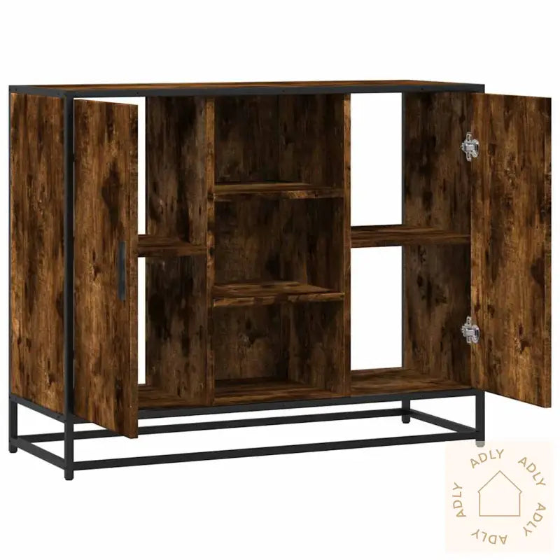 Skjenk Røkt Eik 92X35X76 Cm Konstruert Tre