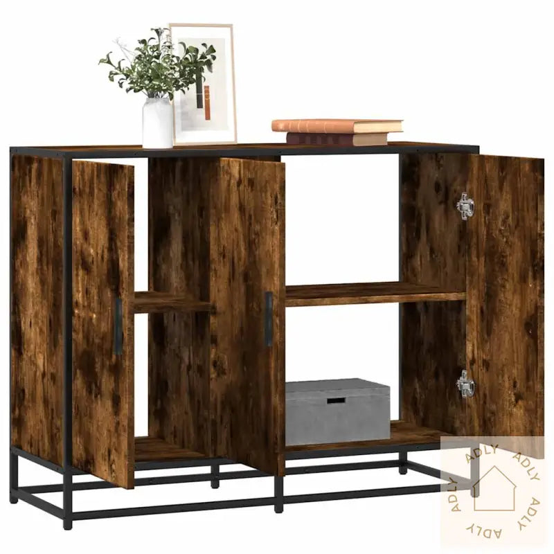 Skjenk Røkt Eik 94X35X76 Cm Konstruert Tre