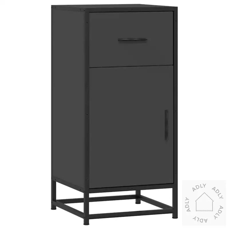 Skjenk Svart 35,5X35X76 Cm Konstruert Tre Og Metall
