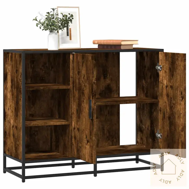 Skjenk Røkt Eik 92X35X76 Cm Konstruert Tre