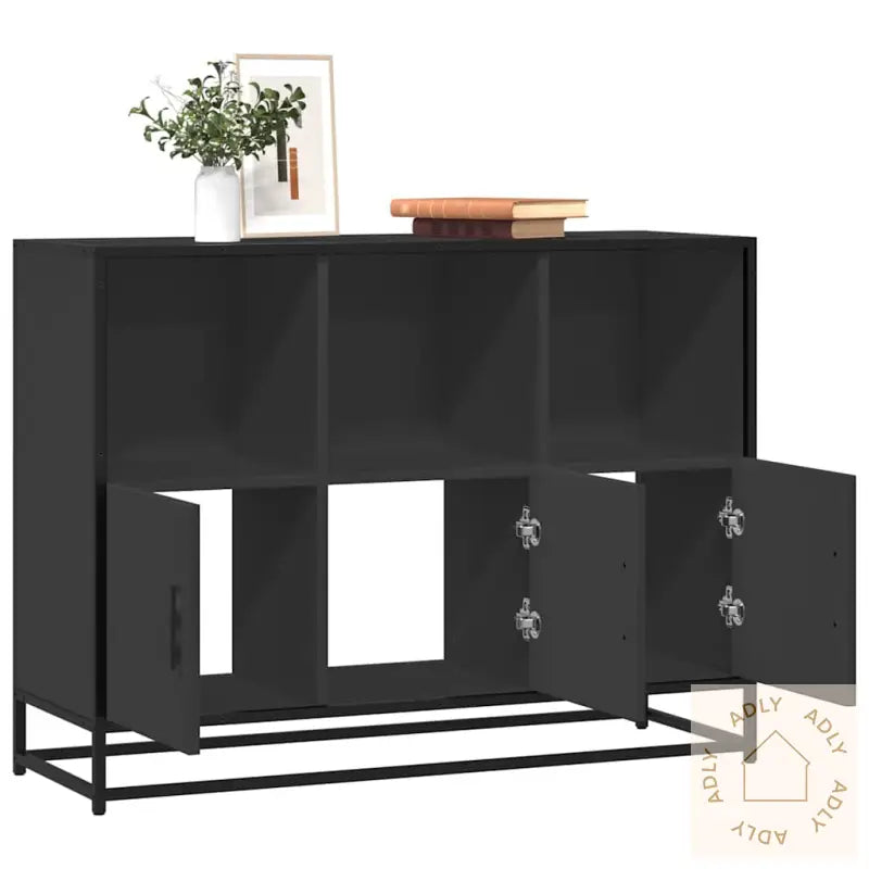 Skjenk Svart 100X35X76 Cm Konstruert Tre
