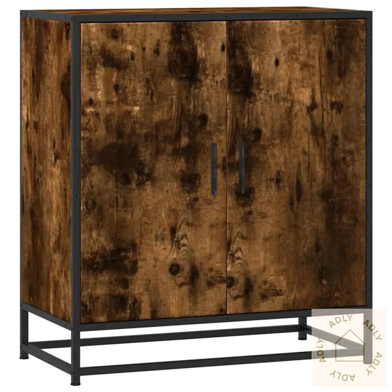 Skjenk Røkt Eik 68X35X76 Cm Konstruert Tre Og Metall