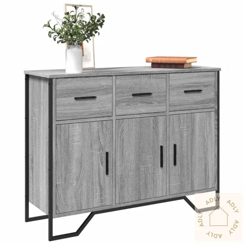 Skjenk Grå Sonoma 97X32,5X74,5 Cm Konstruert Tre