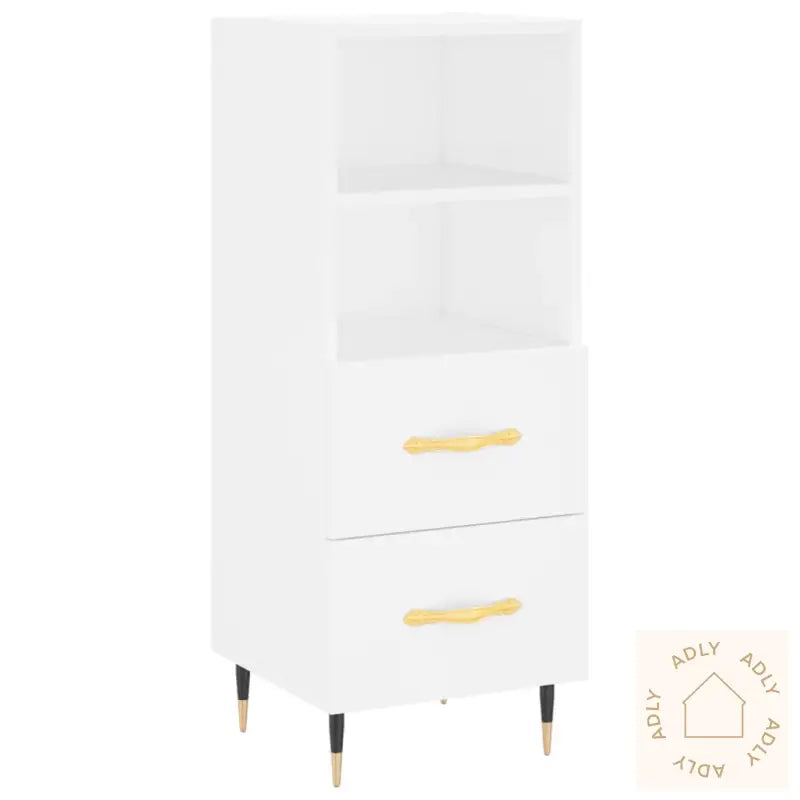 Skjenk Hvit 34,5X34X90 Cm Konstruert Tre