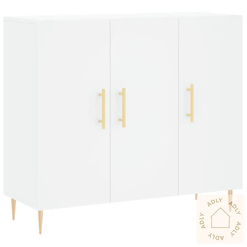 Skjenk Hvit 90X34X80 Cm Konstruert Tre