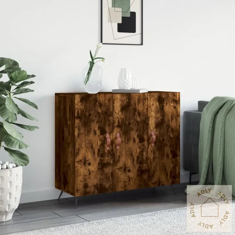 Skjenk Røkt Eik 90X34X80 Cm Konstruert Tre