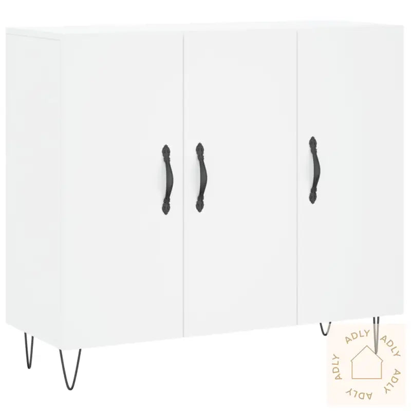 Skjenk Hvit 90X34X80 Cm Konstruert Tre