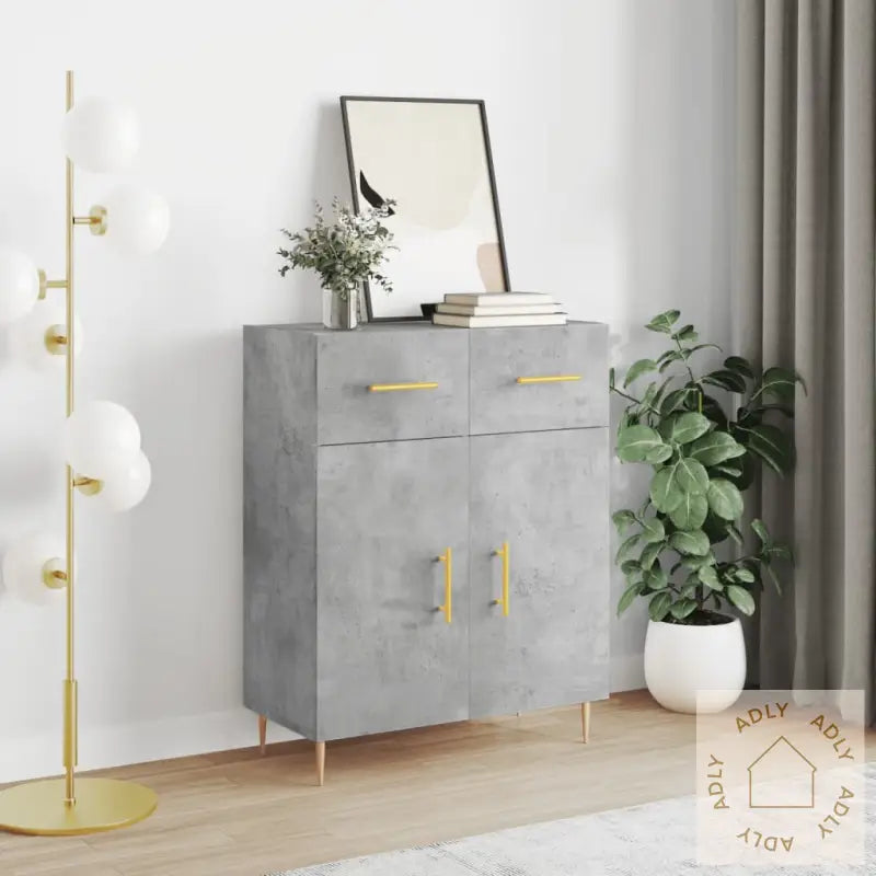 Skjenk Betonggrå 69,5X34X90 Cm Konstruert Tre