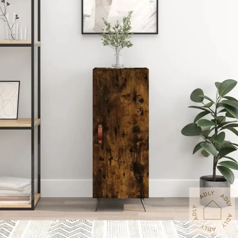 Skjenk Røkt Eik 34,5X34X90 Cm Konstruert Tre