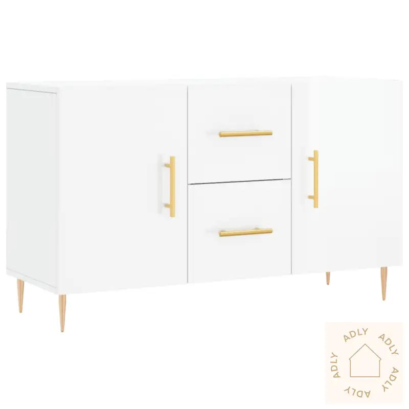 Skjenk Høyglans Hvit 100X36X60 Cm Konstruert Tre