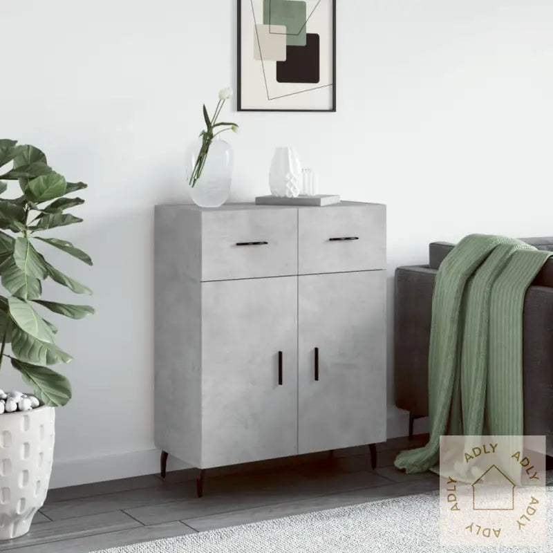 Skjenk Betonggrå 69,5X34X90 Cm Konstruert Tre