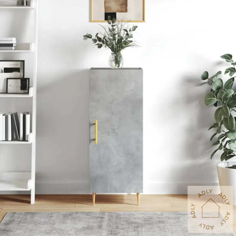 Skjenk Betonggrå 34,5X34X90 Cm Konstruert Tre