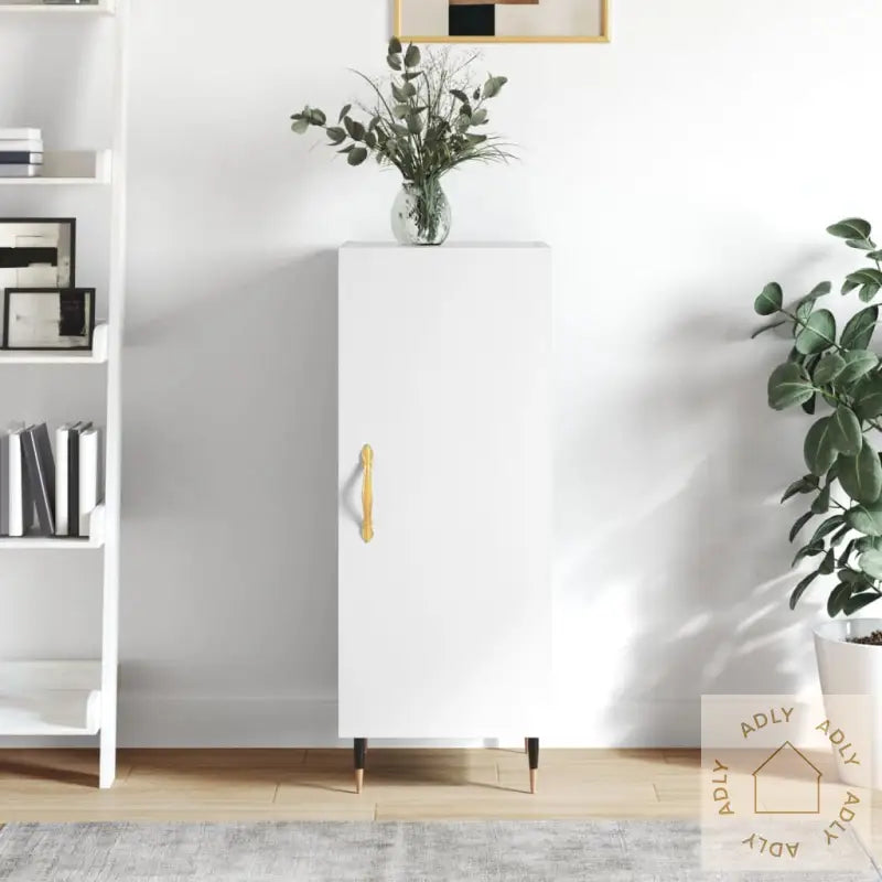 Skjenk Hvit 34,5X34X90 Cm Konstruert Tre