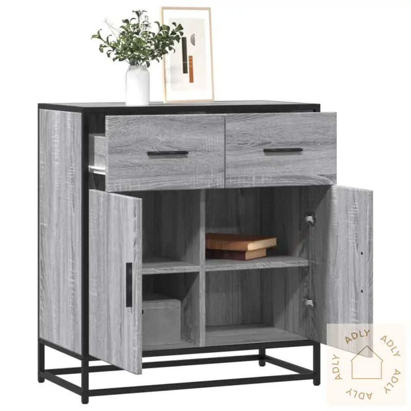 Skjenk Grå Sonoma 68X35X76 Cm Konstruert Tre