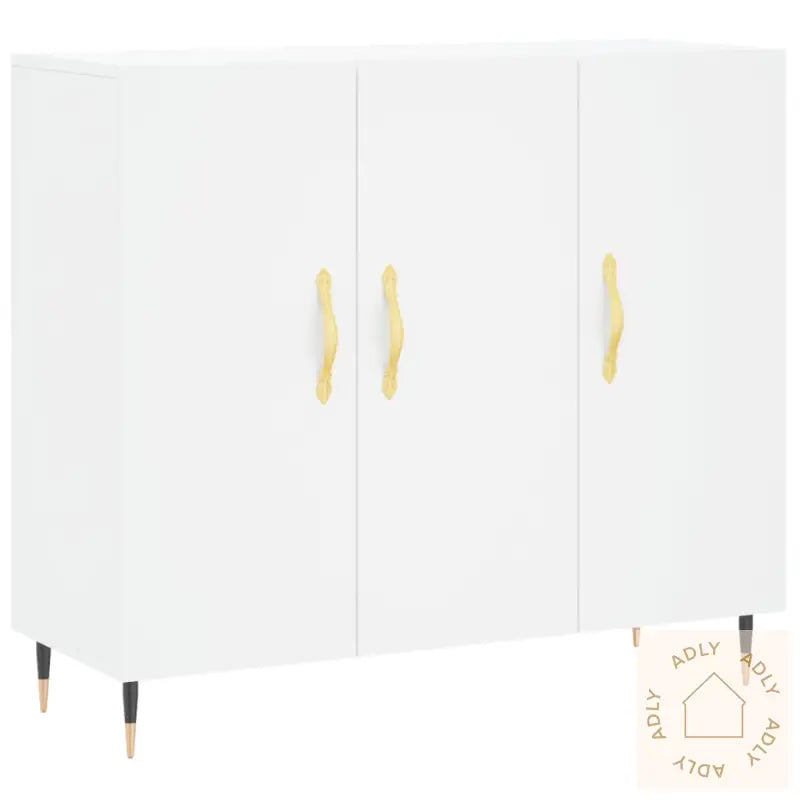 Skjenk Hvit 90X34X80 Cm Konstruert Tre