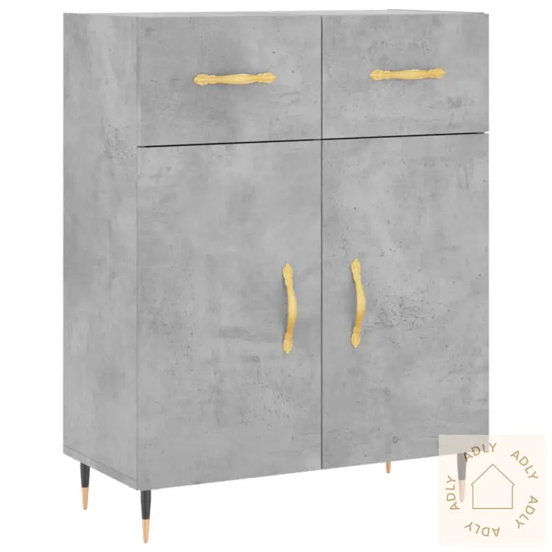 Skjenk Betonggrå 69,5X34X90 Cm Konstruert Tre