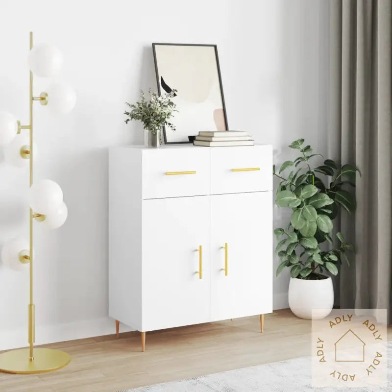 Skjenk Hvit 69,5X34X90 Cm Konstruert Tre