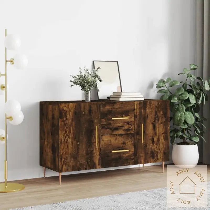 Skjenk Røkt Eik 100X36X60 Cm Konstruert Tre