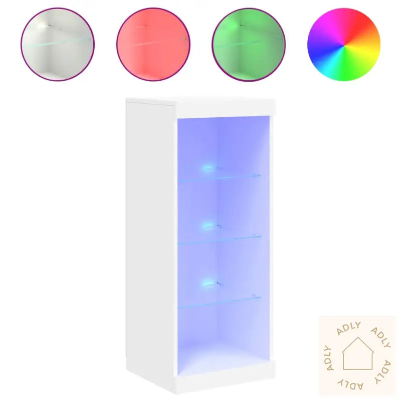 Skjenk Med Led-Lys Hvit 41X37X100 Cm