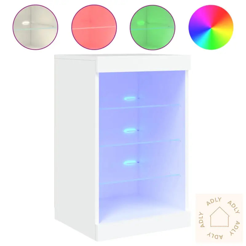 Skjenk Med Led-Lys Hvit 41X37X67 Cm