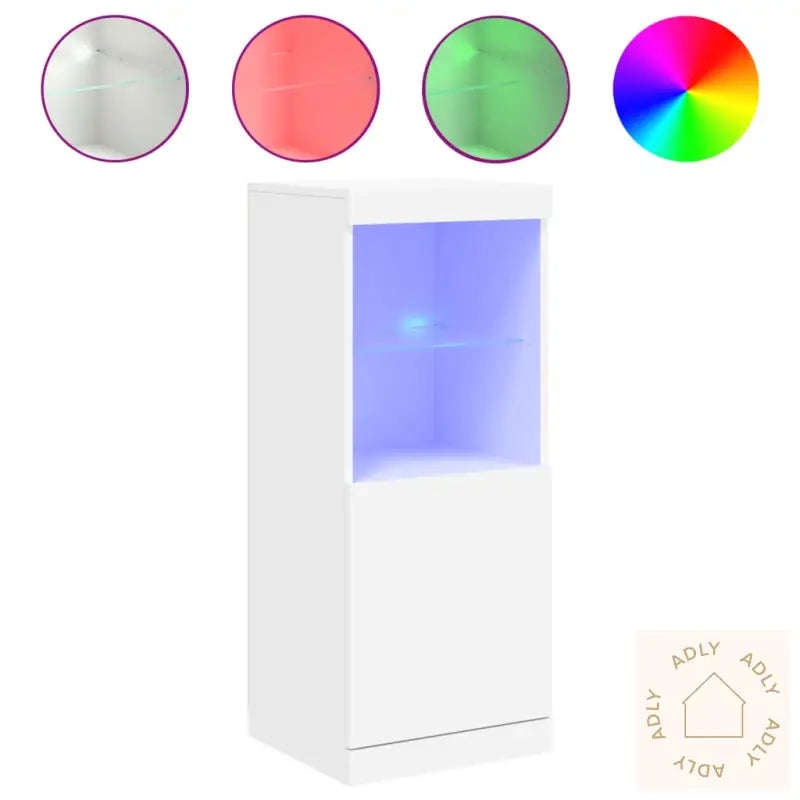 Skjenk Med Led-Lys Hvit 41X37X100 Cm