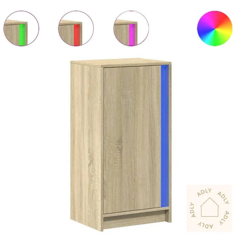 Skjenk Med Led Sonoma Eik 42,5X34X85 Cm Konstruert Tre