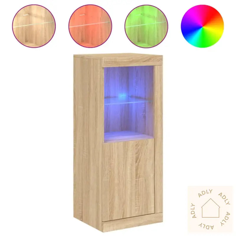 Skjenk Med Led-Lys Sonoma Eik 41X37X100 Cm
