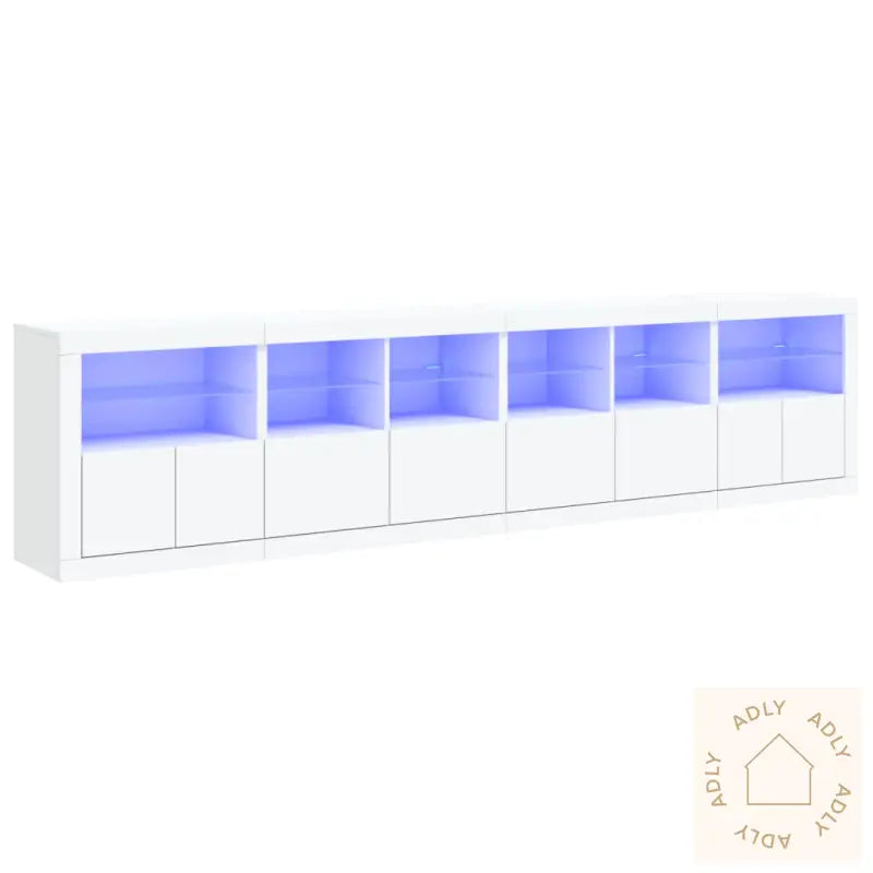 Skjenk Med Led-Lys Hvit 283X37X67 Cm