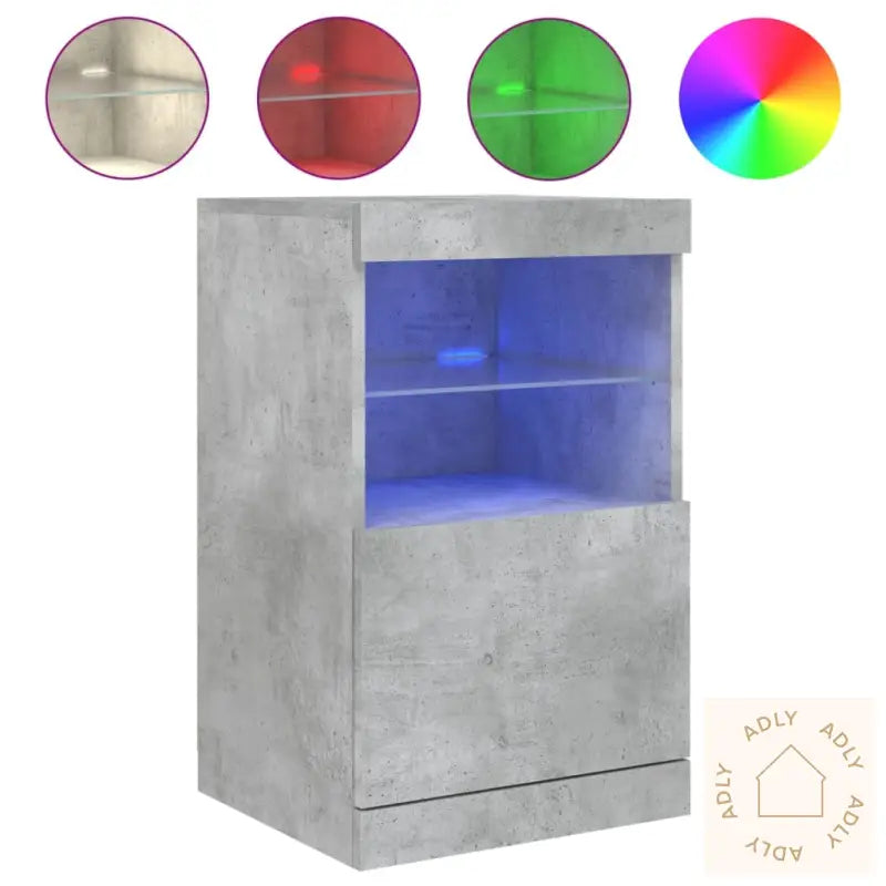 Skjenk Med Led-Lys Betonggrå 41X37X67 Cm