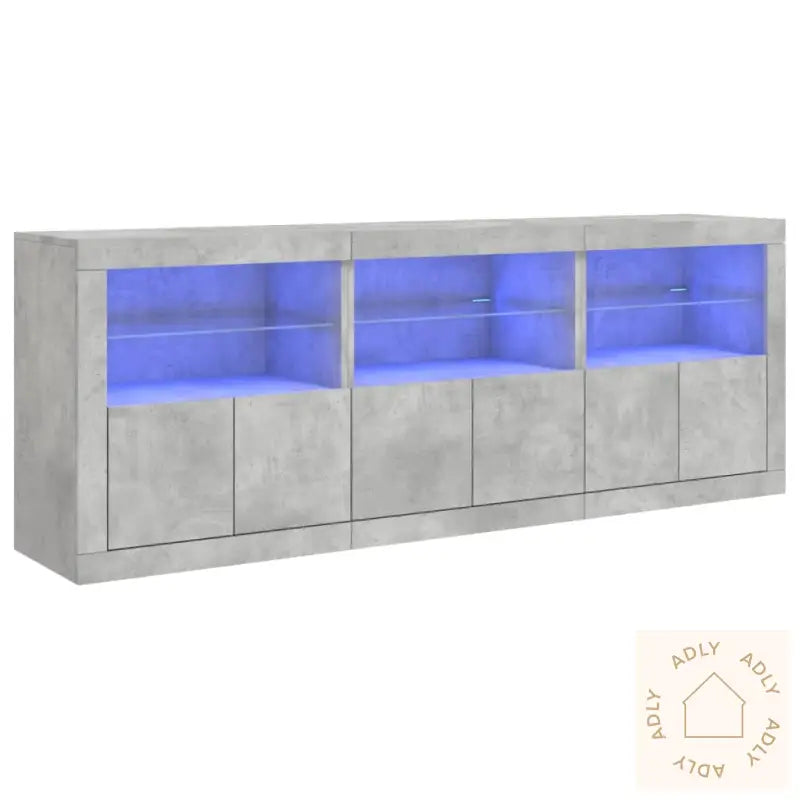 Skjenk Med Led-Lys Betonggrå 181,5X37X67 Cm