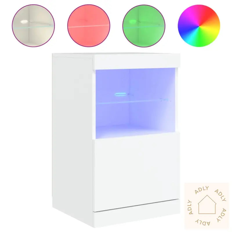 Skjenk Med Led-Lys Hvit 41X37X67 Cm