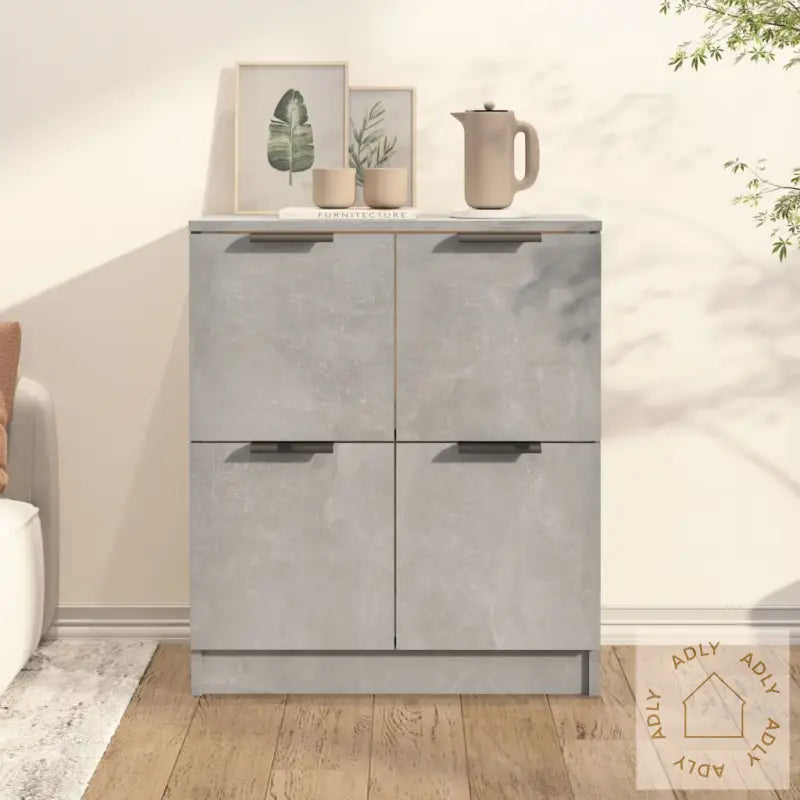 Skjenk Betonggrå 60X30X70 Cm Konstruert Tre