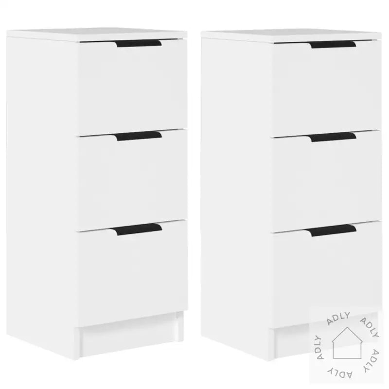 Skjenker 2 Stk Hvit 30X30X70 Cm Konstruert Tre