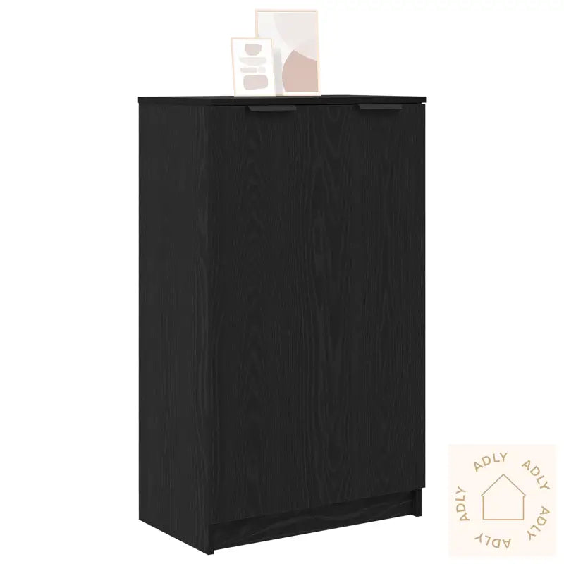 Sko Skap I Svart Eik 59X35X100 Cm, Laget Av Tre