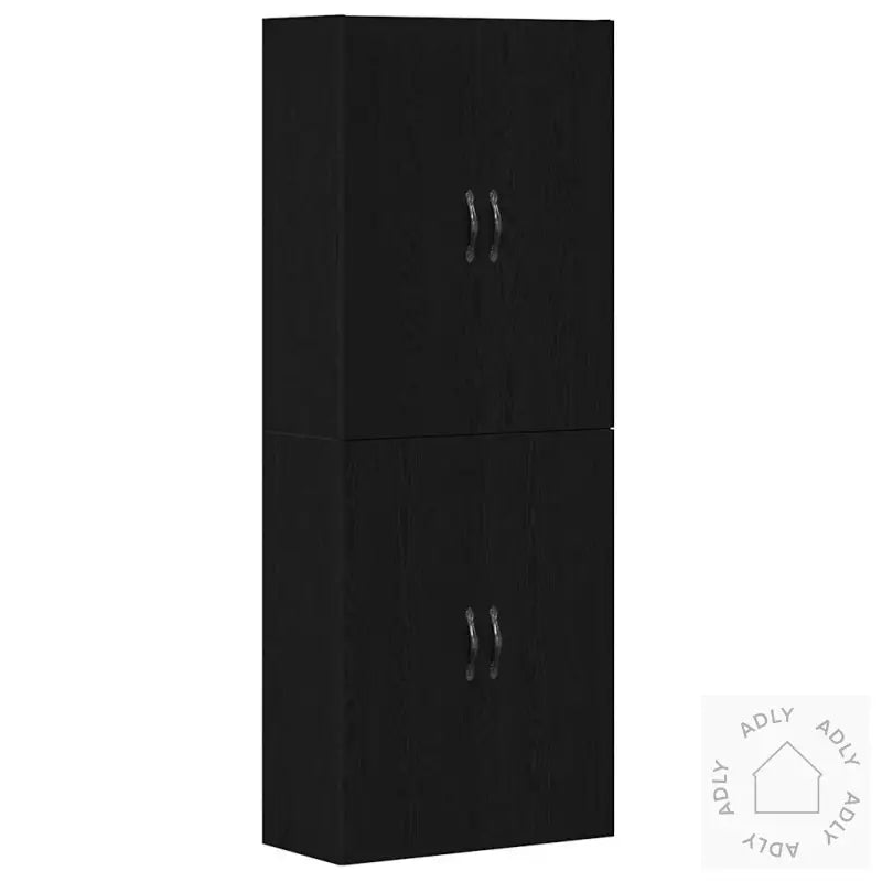 Skap, 2 Stk, Svart Eik, 69,5X34X180 Cm, Konstruert Tre