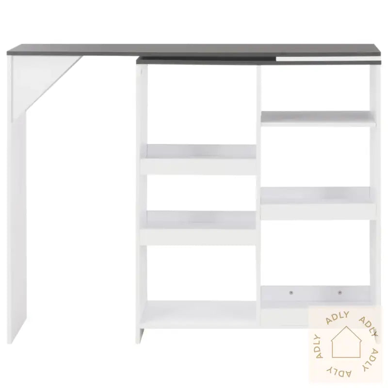 Barbord Med Flyttbar Hylle Hvit 138X39X110 Cm