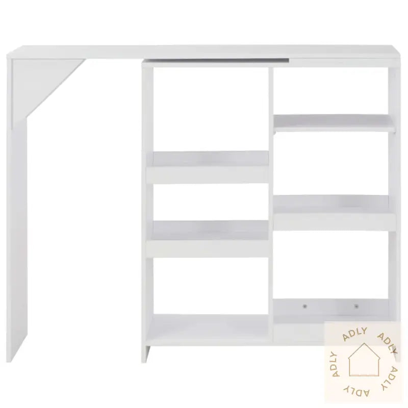 Barbord Med Flyttbar Hylle Hvit 138X39X110 Cm