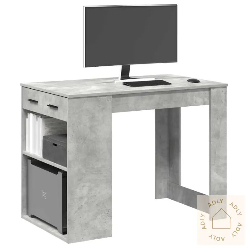 Skrivebord Med Skuff Og Hylle 102X62X77,5 Cm Konstruert Tre