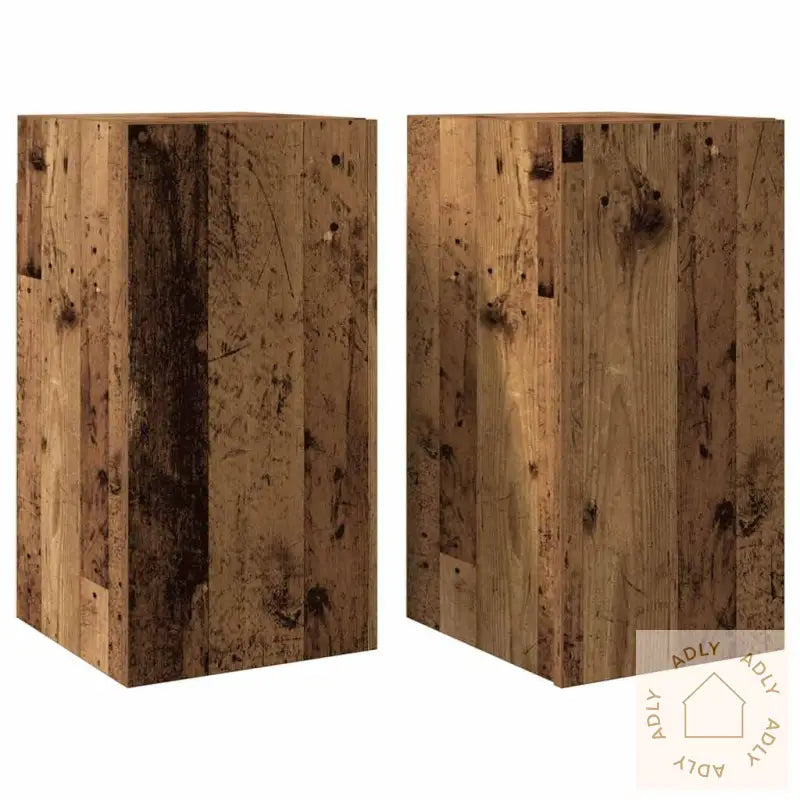 Tv-Benk 2 Stk Gammelt Tre 30,5X30X60 Cm Konstruert Tre