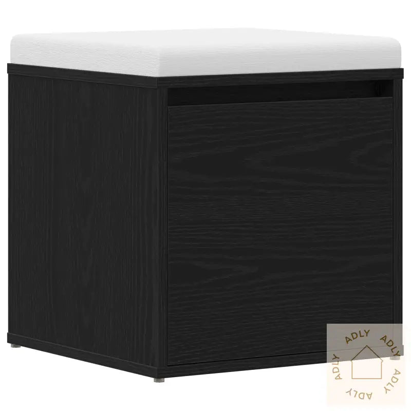 Skuffeskap Svart Eik 40,5X40X40 Cm Konstruert Tre