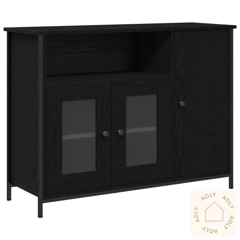 Skap Svart Eik 100X35X75 Cm Konstruert Tre